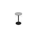 Modern Round Bar Counter With Smooth Surface And Black Metal Base 3d model