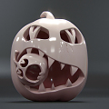 Modern Sculpture Pumpkin Monster 3d model