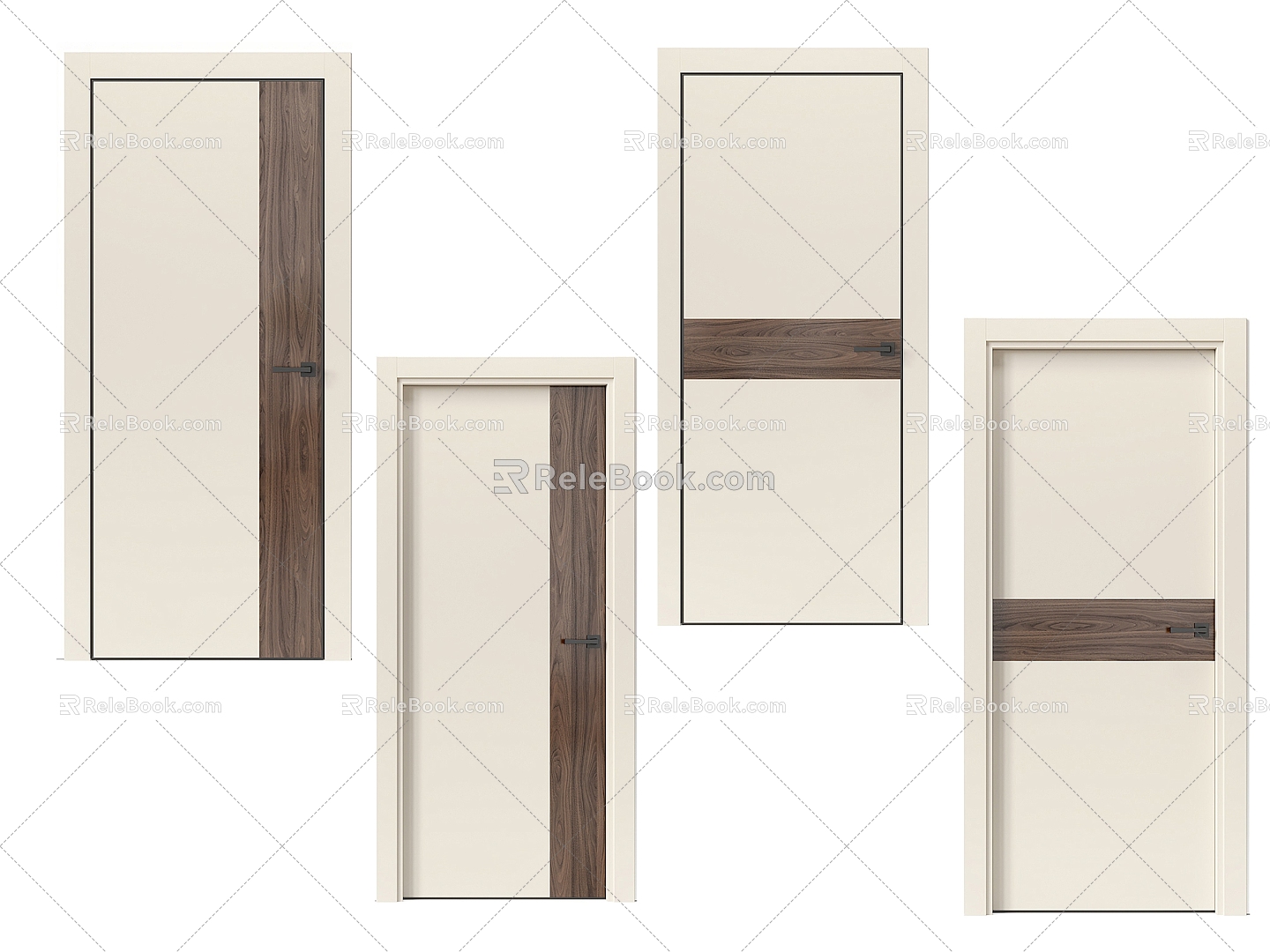 Modern Minimalist Room Door Single Door Simple Room Door 3d model