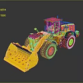 Yellow Heavy Duty Construction Loader With Large Bucket And Black Tires