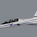 T38 Jet Trainer Aircraft With White Body Blue Stripes And Tail Number 38