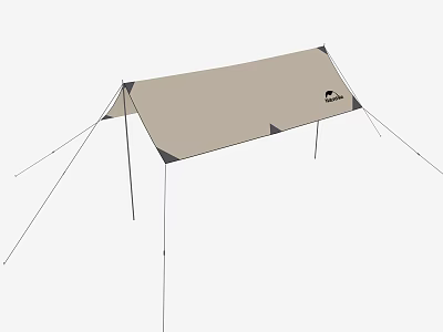 Outdoor Camping Tarp Shelter with Lightweight Design and Sturdy Support Poles 3d model