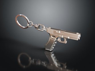 Modern key chain buckle pistol key chain 3d model