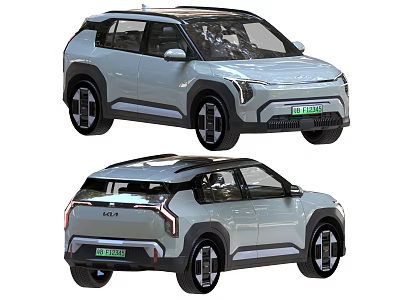 Modern Electric SUV With Sleek Exterior LED Headlights Alloy Wheels And Rear Design 3d model