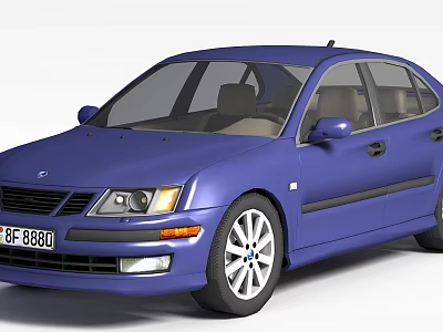 Fashion blue car 3d model Fashion blue car 3d model
