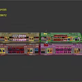 Modern Metro Trains with Silver Body Yellow Doors and Multiple Carriages
