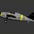 Detailed Vintage Yellow And Silver Airplane With Star Emblems On Wings