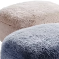 Fluffy Faux Fur Ottoman With Soft Surface And Multiple Color Options For Living Room
