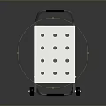 Mobile Utility Cart With Perforated White Panel And Black Handle And Wheels