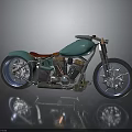 Vintage Teal Motorcycle With Red Seat Chrome Details And Stylish Wheels