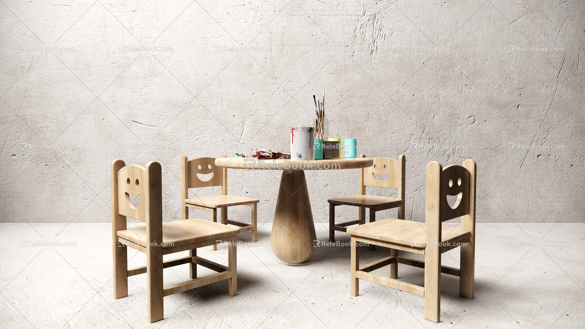 Children's Desks and Chairs 3d model