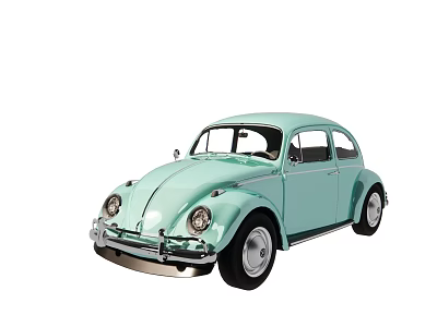 Classic Mint Green Volkswagen Beetle With Vintage Design And Retro Body Lines 3d model