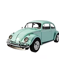 Classic Mint Green Volkswagen Beetle With Vintage Design And Retro Body Lines