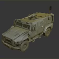 Tactical Military Armored Vehicle With Roof Mounted Equipment And Armor Plating