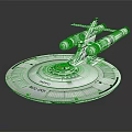 Detailed White Spaceship Model NCC 1701 With Disc Shaped Hull And Engines