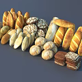 Assorted Fresh Bread Display With Different Shapes Textures And Artisanal Varieties