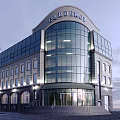 Gardenrose Modern Hotel Building With Glass Facade And Exterior Lighting Design