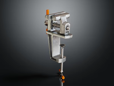 Metal Hardware Clamp Tool With Orange Adjustment Parts And Screw Mechanism 3d model