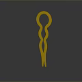 Golden Metal Hair Accessory With Curved Design For Styling Hair