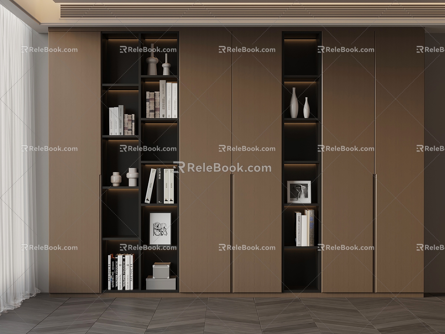 08 bookcase Italian bookcase 3d model