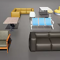 Multicolor Sofa Set with L shaped Round Two Seater Designs and Matching Tables Chairs