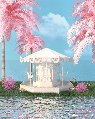 Modern Beauty Chen Dream Coconut Carousel Sea View 3d model