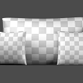 Three Decorative Pillows with Large Center and Small Side Sizes Featuring Classic Checkerboard Pattern Design 3d model