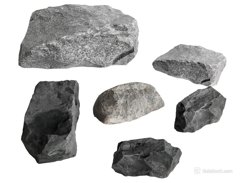 Natural Stones In Various Shapes For Creative Garden Decor Projects 3d model 