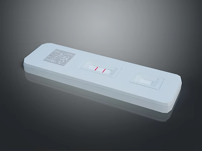 White Rapid Test Strip Device with QR Code and Detection Lines 3d model