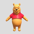Winnie the Pooh Game Movie Character with Red Shirt and Yellow Fur