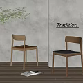 Modern Wooden Dining Chairs With Light Frame Black Cushion And Tradition Sign