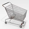 Metal Shopping Cart With Four Wheels And Foldable Design For Retail Stores
