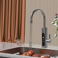 Kitchen Appliance Instant Hot Water Faucet With Digital Display Running Water Glass Cup And Flowers