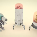 Modern robot glass container robot 3d model