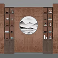 Image Wall Modern Image Wall Front Desk Background Wall 3d model