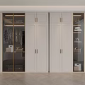 Modern Elegant Wardrobe Design With White Cabinets Glass Doors Gold Hardware And Storage