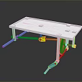 White Tabletop With Colorful Blue Red Green Yellow Legs Toy Like Construction Table