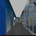 Modern Photo Check in Spot With White Partition Geometric Patterns Neon Logo And Tennis Elements