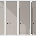 Four Modern Hinged Doors Light Colored with Black Handles for Interior Home Design