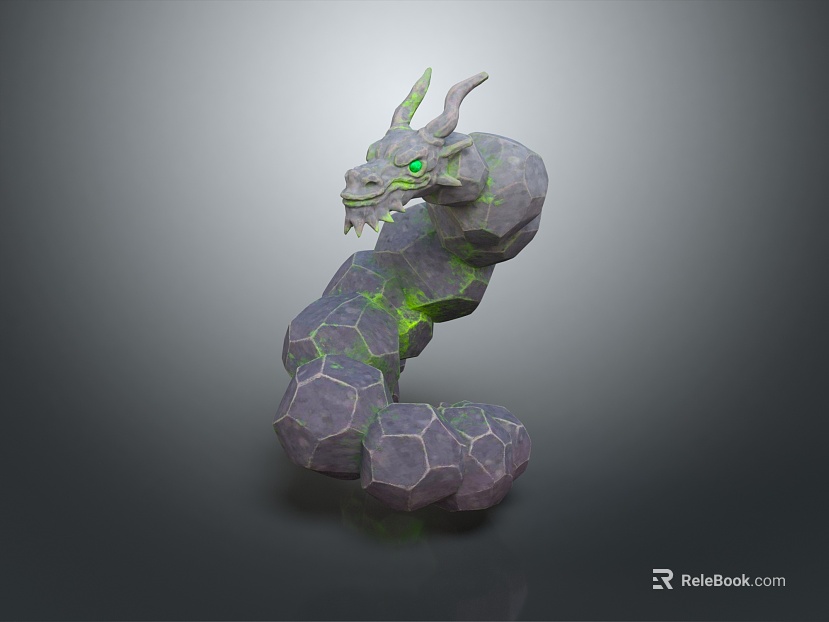 Modern game character stone dragon texture