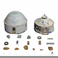 Traditional Public Yurts Featuring Cultural Accessories and Handcrafted Decor Items