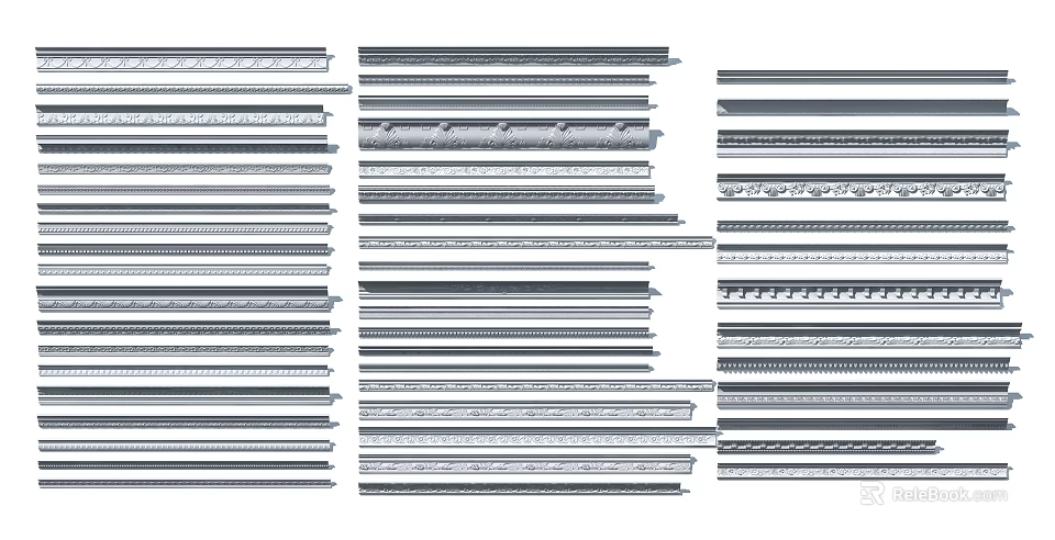 Various Corner Molding Designs Featuring Different Styles And Decorative Patterns For Home Decoration 3d model 