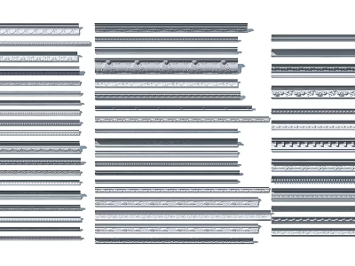 Various Corner Molding Designs Featuring Different Styles And Decorative Patterns For Home Decoration 3d model