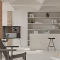 Modern Cream White Sofa And Coffee Table Combination For Warm Cozy Living Room Interior