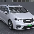 White Chrysler Minivan Exterior With Sunroof Front Grille And Alloy Wheels