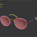 Stylish Pink Round Frame Glasses With Transparent Lenses And Glossy Surface Design