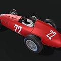 Vintage Red Race Car With Open Cockpit And Number 22 On Body