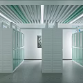 School Modern Laboratory Interior With Functional Lab Tables Cabinets Fume Hoods And Windows
