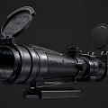 Weapon Tactical ACOG Scope with Flip Up Covers and Black Mount Base Design for Firearms 3d model