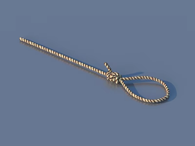 Golden Twisted Rope With Decorative Knot For Household Use And Decoration 3d model